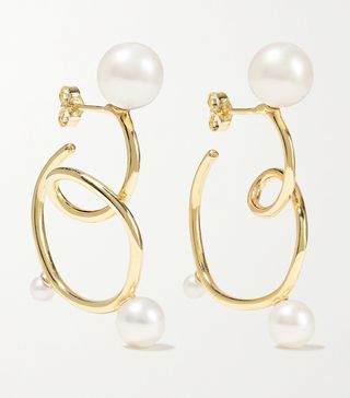 Sarah & Sebastien + Buoy 10-Karat Gold Pearl Earrings