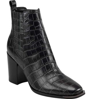 Marc Fisher + Taline Croc-Embossed Square Toe Boot