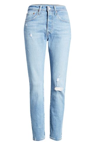 Levi's + 501 High Waist Ripped Ankle Skinny Jeans