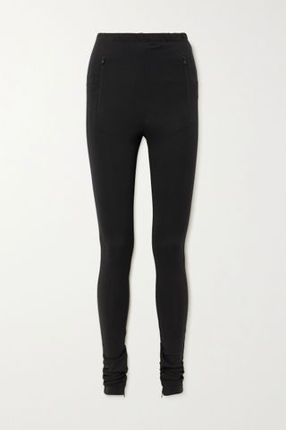Wardrobe.NYC + Zip-Detailed Stretch-Jersey Leggings