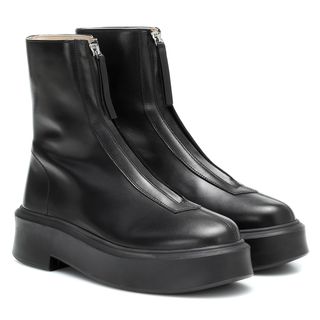The Row + Zipper Leather Boots