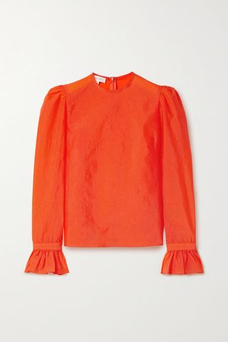 Beaufille + Maiolino Ruffled Stretched-Crepe Blouse