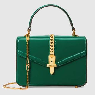 Gucci + Sylvie 1969 patent leather mini top handle bag