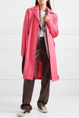 Rains + Belted Matte-PU Trench Coat