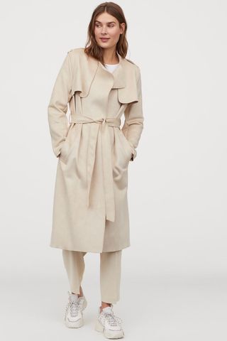 H&M + Faux Suede Trenchcoat
