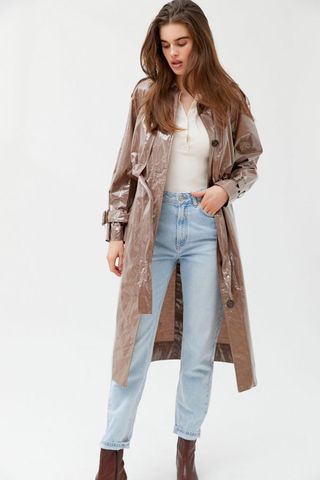 Urban Outfitters + UO Patent Belted Trench Coat