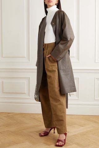 Remain Birger Christensen + Savona Belted Leather Coat