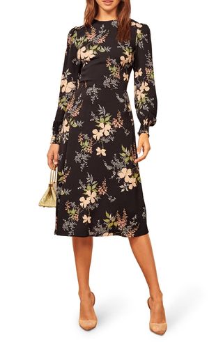 Reformation + Kellan Floral Long Sleeve Dress