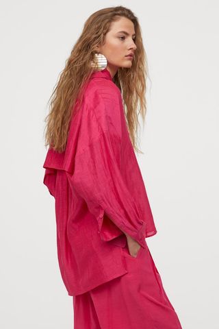 H&M + Studio Collection Oversized Shirt in Magenta