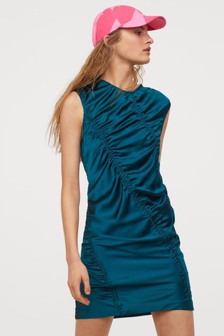 H&M + Studio Collection Draped Satin Dress