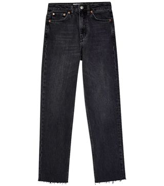 Topshop + Considered Washed Black Straight Jeans