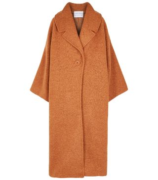 Mariam Al Sibai + Brown Oversized Bouclé Wool-Blend Coat