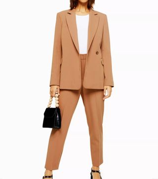 Topshop + Camel Double Breasted Suit