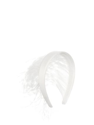 Christopher Kane + Feather-Trimmed Satin Headband