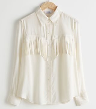 & Other Stories + Button Up Fringe Shirt