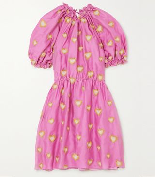 Stine Goya + Lindy Ruffled Embroidered Silk-Tulle Mini Dress