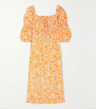 Faithfull the Brand + Nora Shirred Floral-Print Crepe Midi Dress