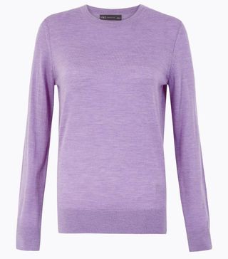 Marks and Spencer + Pure Merino Wool Round Neck Jumper