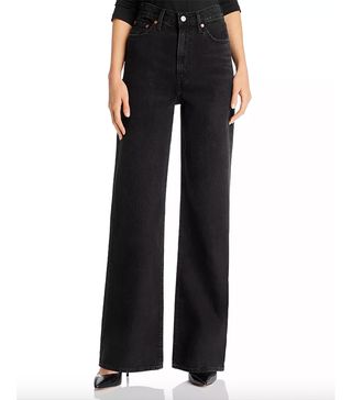 Levi's + Ribcage Wide-Leg Jeans in Black Book
