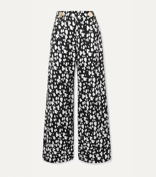 Mother of Pearl + Embellished Printed Lyocell Wide-Leg Pants