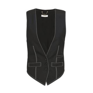 Chloé + Paneled Twill and Woven Vest