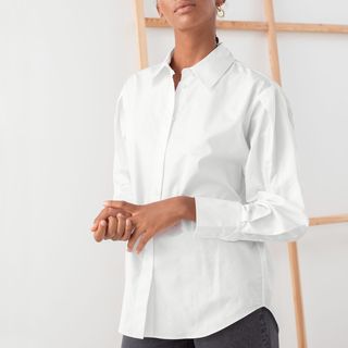 & Other Stories + Pleated Shoulder Cotton Shirt