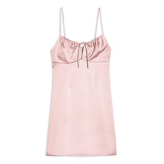 Topshop + Pink Gathered Bust Slip Dress