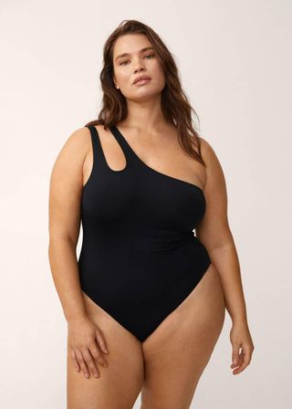 Mango + Asymmetrical Swimsuit With Wide Straps