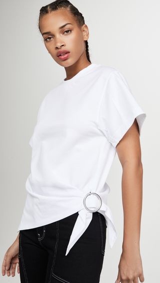 3.1 Phillip Lim + Short Sleeve T-Shirt with Gathered Ring
