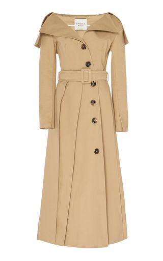 A.W.A.K.E Mode + Off-the-Shoulder Cotton Trench