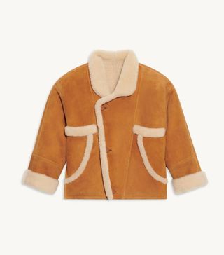 Sandro + Short Sheepskin Coat