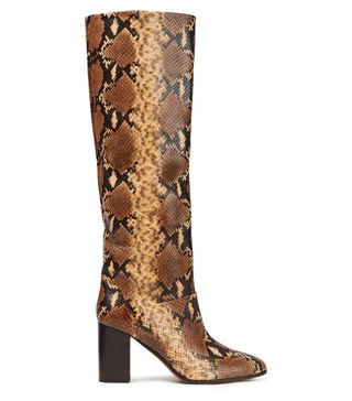 Zimmermann + Snake-Effect Leather Knee Boots