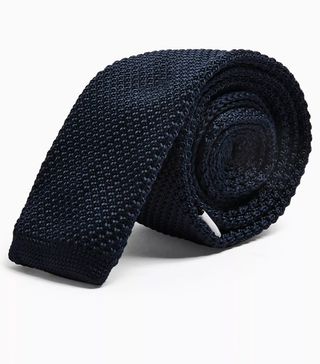 Topman + Navy Knitted Tie