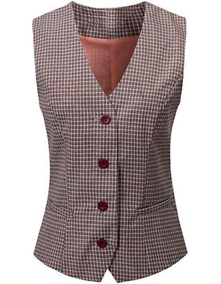 Vocni + 4 Button V-Neck Economy Dressy Suit Vest Waistcoat
