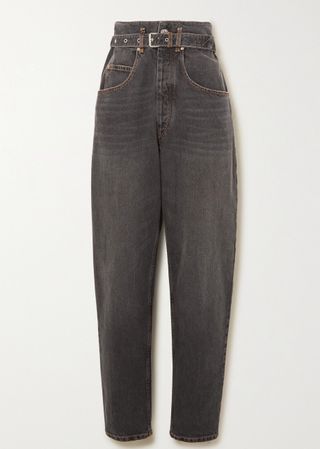 Isabel Marant Etoile + Gloria Belted High-Rise Tapered Jeans