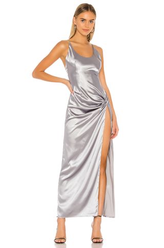 Superdown + Cerina Maxi Dress in Silver