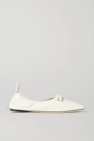 Loewe + Bow-Detailed Leather Ballet Flats