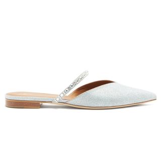 Malone Souliers + Marla Crystal-Embellished Lurex Backless Flats