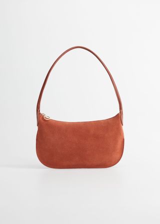 Violeta By Mango + Leather Baguette Bag