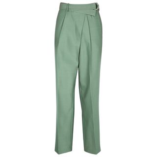 Helmut Lang + Sage Straight-Leg Wool-Blend Trousers