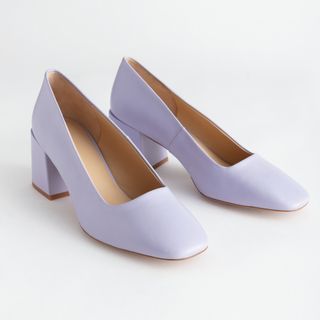 & Other Stories + Suede Block Heeled Pumps