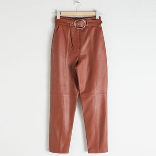 & Other Stories + Belted Leather Trousers