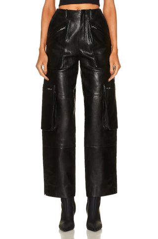 Amiri + Leather Cargo Loose Straight Pants