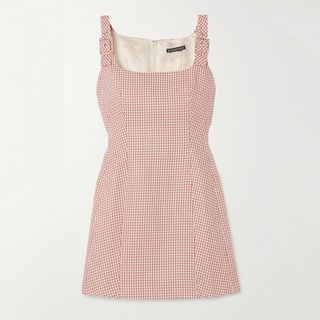 AlexaChung + Buckled Gingham Mini Dress