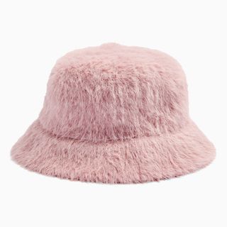 Topshop + Pink Fluffy Bucket Hat