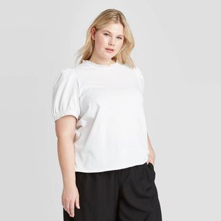 Who What Wear x Target + Short Sleeve Split Neck T-Shirt