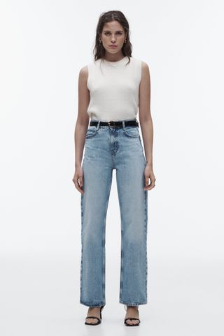 Zara + Low Rise Straight Jeans