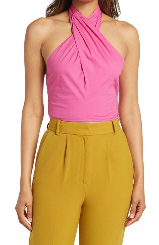 Staud + Kai Twist Crop Halter Top