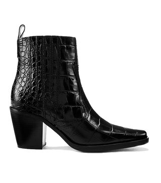 Ganni + Western Boots in Black
