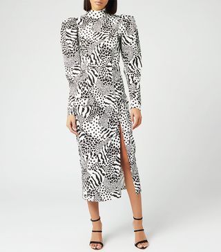 Rotate Birger Christensen + Theresa High Neck Dress in Snow White